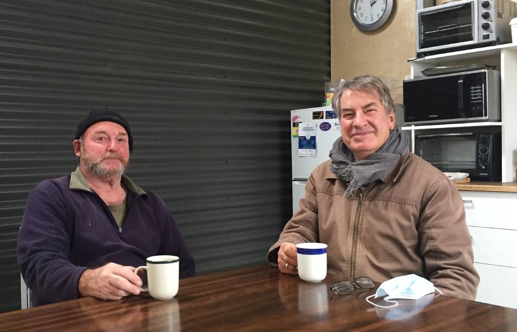 HEALTH: Bryan Thow and Robert O'Connell warming up with a cup of tea at Ararat's Men's Shed this Men's Health Week. Picture: KLAUS NANNESTAD