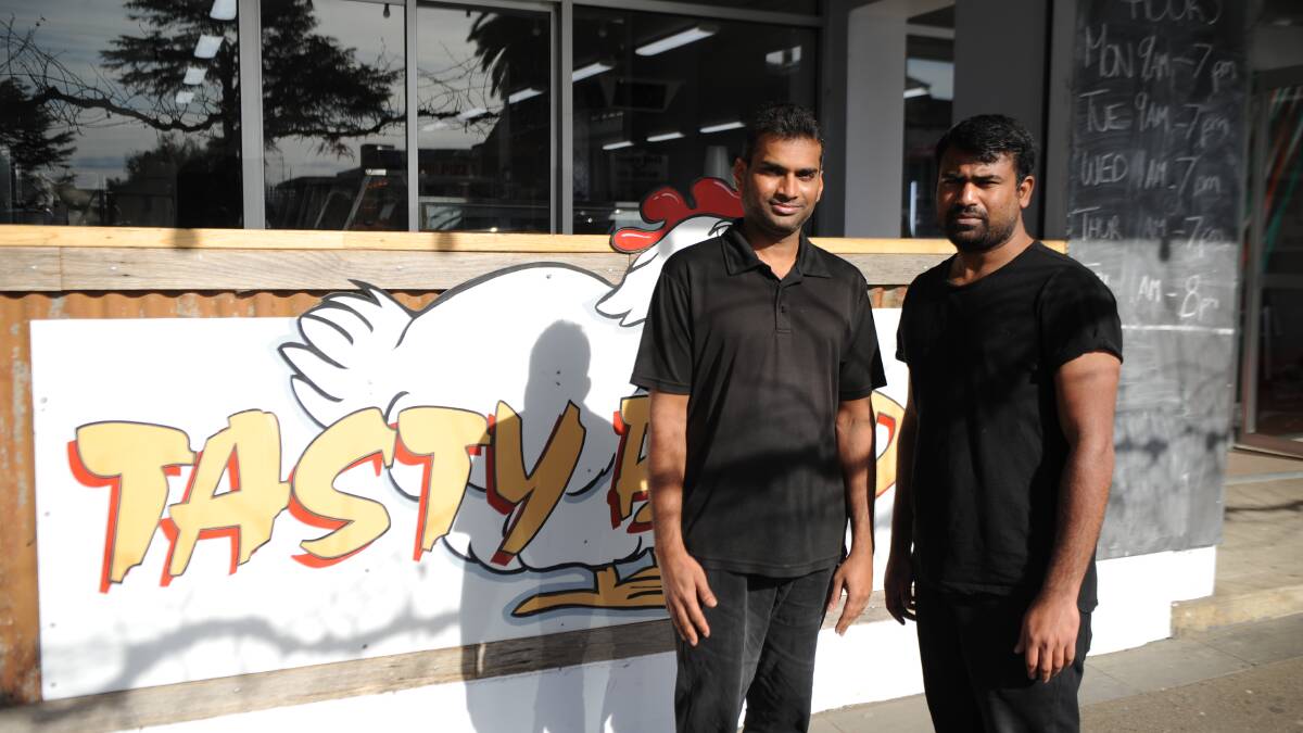 WELCOME: Mahesh Koli (left) and Vinod Nagaulapally already have regular customers stopping by. Picture: ALEX DALZIEL
