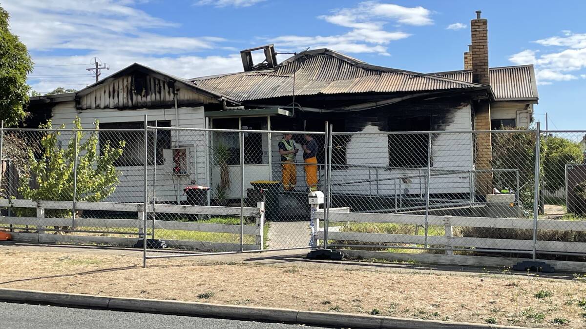DESTROYED: A house in Benbow Street, Ararat, has been destroyed by fire. Picture: NICK SMITH