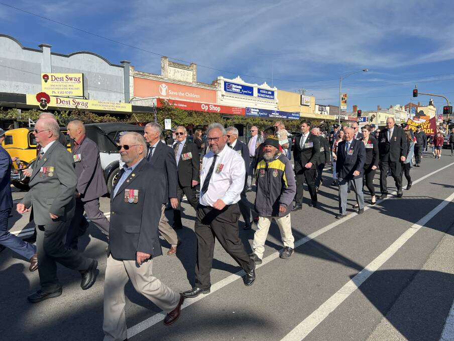 The Anzac Day march down Barkley Street in 2022. File picture