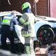 Emergency services check the crashed Lamborghini in Wendouree. Picture by Kate Healy